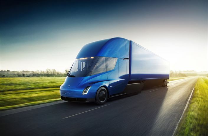 Vz Tesla Semi, který má údajn kopírovat designové prvky od Nikola Motor.