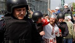 Policie zasahuje proti demonstrantm v centru Moskvy.