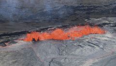Láva z erupce sopky Kilauea na Havaji.