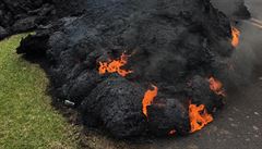 Erupce sopky Kilauea dosahují do výky více ne 60 metr a mají pokraovat....