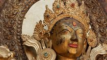 Nepálská zlatá socha.
