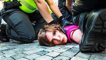 Kateina Krejov krtce po zadren kvli stetu s policistou.
