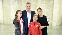 éf Slavie Jaroslav Tvrdík s rodinou po zápase