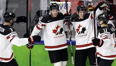 Kanada slaví gól proti výcarsku