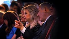 Izraelský premiér Benjamin Netanjahu se svou manelkou  Sara Netanjahuovou.