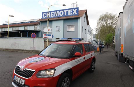 Fenol unikl z areálu firmy Chemotex v Dín - Boleticích (26. dubna 2018).