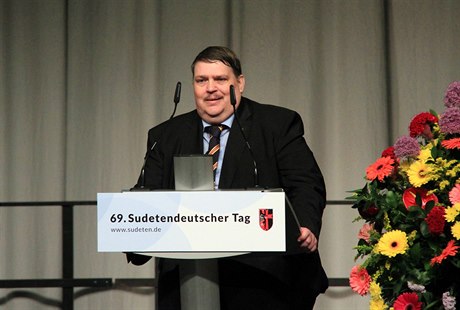 Šéf Sudetoněmeckého krajanského sdružení (SL) Bernd Posselt vystoupil 19....