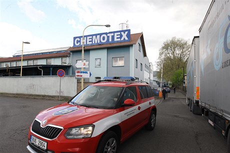 Fenol unikl z areálu firmy Chemotex v Dín - Boleticích (26. dubna 2018).