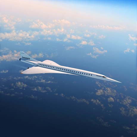Nadzvukový letoun Boom Supersonic pipomíná vzhledem legendární Concorde.