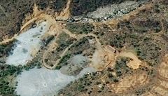 Satelitní snímek jaderného testovacího stediska KLDR.