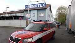 Fenol unikl z areálu firmy Chemotex v Dín - Boleticích (26. dubna 2018).