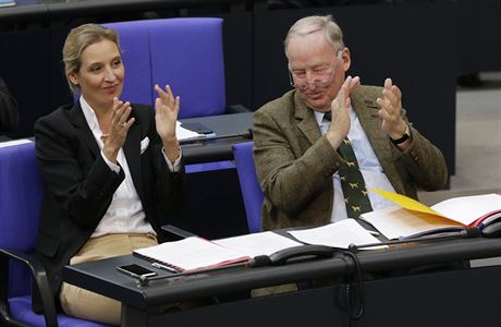 Alexander Gauland (vlevo), spolupedseda AfD.