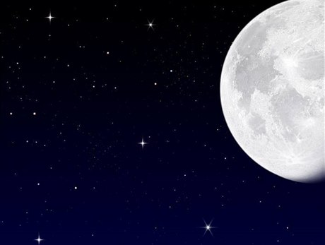 Noční obloha s měsícem (ilustrační foto)