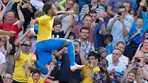 Neymar slav gl pi zpase s Chorvatskem.