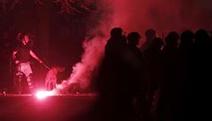 Policie zasahuje pi nepokojích ve Skopje.