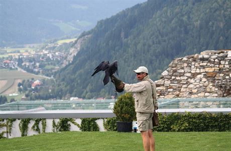 Oblbenou atrakc u hradu Landskron je pehldka orl. Korutany, Rakousko