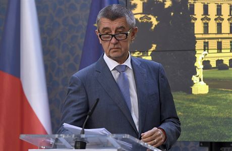 Premiér Andrej Babi vystoupil 22. ervna 2018 v Praze na tiskové konferenci,...