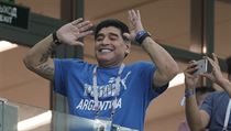 Utkání Argentiny s Chorvatskem si nemohl nechat ujít Diego Maradona.