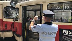 V Praze se srazily dv tramvaje u zastávky tpáská, na míst jsou pítomny...