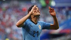 Édinson Cavani se raduje z gólu.