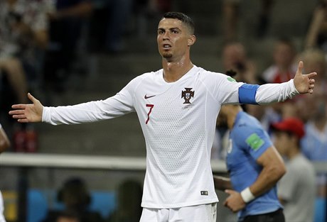 MS ve fotbale 2018, Uruguay vs. Portugalsko: rozčarovaný Cristiano Ronaldo.