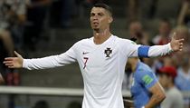 MS ve fotbale 2018, Uruguay vs. Portugalsko: rozarovan Cristiano Ronaldo.