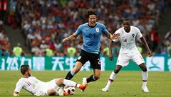 MS ve fotbale 2018, Uruguay vs. Portugalsko: faulovaný Cavani.