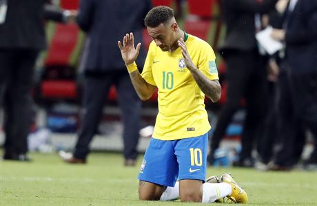 MS ve fotbale 2018, Brazlie vs. Belgie: Neymar po konci zpasu.