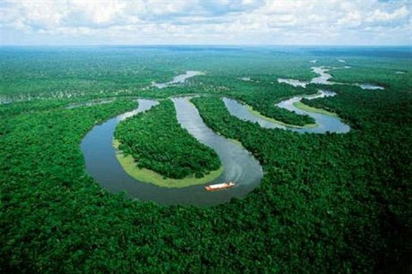 Amazonský detný prales, té Amazonie - oblast v jiní Americe na území sedmi...