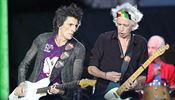 Oba kytarist kapely Rolling Stones zleva Ron Wood a Keith Richards.