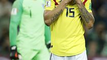 MS ve fotbale 2018, Kolumbie vs. Anglie: Mateus Uribe v penaltovm rozstelu...