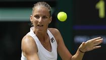 Česká tenistka Karolína Plíšková na Wimbledonu 2018 poprvé v kariéře postoupila...