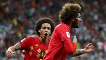 Marouane Fellaini se raduje z branky do st Japonska.