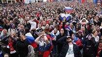 Radost ruských fanoušků po vyrovnávacím gólu.