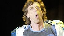 Mick Jagger z Rolling Stones pi koncertu v Praze na Letn v roce 2003.
