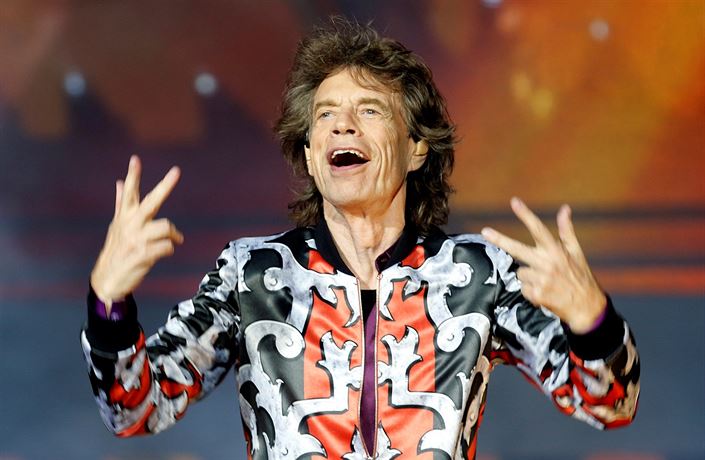 Mick Jagger pi koncertu v Marseille.