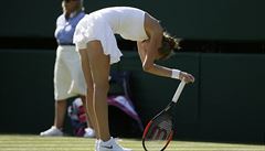 Petra Kvitová v 1. kole Wimbledonu 2018.