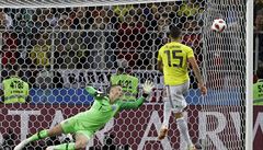 Kolumbijec Mateus Uribe práv trefuje v penaltovém rozstelu na MS 2018 proti...