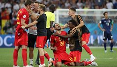 Radost belgických hrá po výhe v osmifinále nad Japonskem