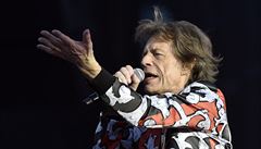 Zpvák Mick Jagger z legendární britské skupiny Rolling Stones na koncert v...