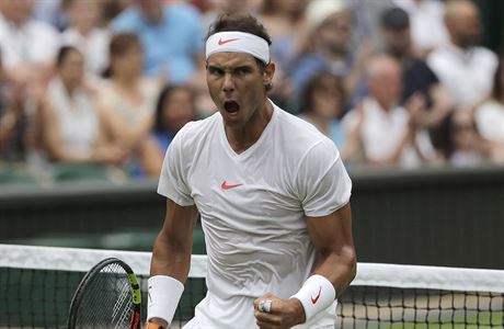 Rafael Nadal v semifinle Wimbledonu 2018 proti Novaku Djokoviovi.