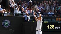 Kevin Anderson po vhe ve tvrtfinle Wimbledonu nad Rogerem Federerem