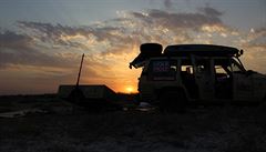 Západ slunce v Kazachstánu