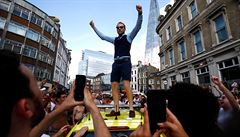 Fanouci Anglie slaví v Londýn postup fotbalist do semifinále MS 2018.