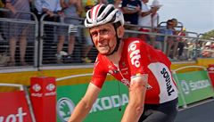 Belgický cyklista Tiesj Benoot v cíli 4. etapy Tour de France 2018.
