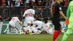 MS ve fotbale 2018, Chorvatsko vs. Anglie: radost fotbalist Albionu.