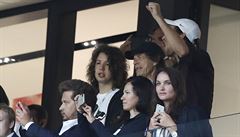 MS ve fotbale 2018, Chorvatsko vs. Anglie: zpvák Mick Jagger (v erné...