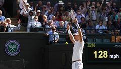 Kevin Anderson po výhe ve tvrtfinále Wimbledonu nad Rogerem Federerem