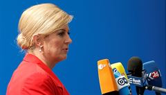 Chorvatská prezidentka Kolinda Grabar-Kitarovic pijela na summit NATO do...