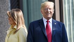 Americký prezident Donald Trump se svou enou Melanií na summitu v Helsinkách.
